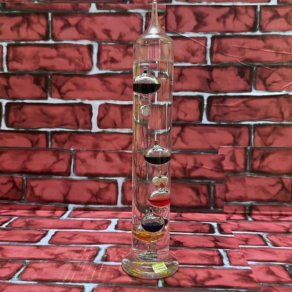 GALILEO Glass Thermometer 13”.5 vintage